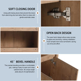 60" Floating Bathroom Vanity,60 Inch Bathroom Vanity Without Top Sink,Modern Floating Vanity Cabinet,Brown Wall Mounted Cabinet with Soft Closing Doors,Plywood(Sink Basin Not Included) WoodArtSupply