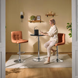 Yaheetech Round Bar Table, Adjustable Height and 360° Swivel Pub Tables, Cocktail Table with MDF Top, Silver Leg Base for Bar, Bistro, Café, Black Yaheetech