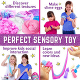 GirlZone Sparkly Unicorn Egg Surprise Slime Kit for Girls, Sensory Toys for Kids, Create Cloud Slime & Magical Unicorn Slime, Ideal Arts and Crafts Easter Gift for Kids Aged 7-12 Years Old GirlZone