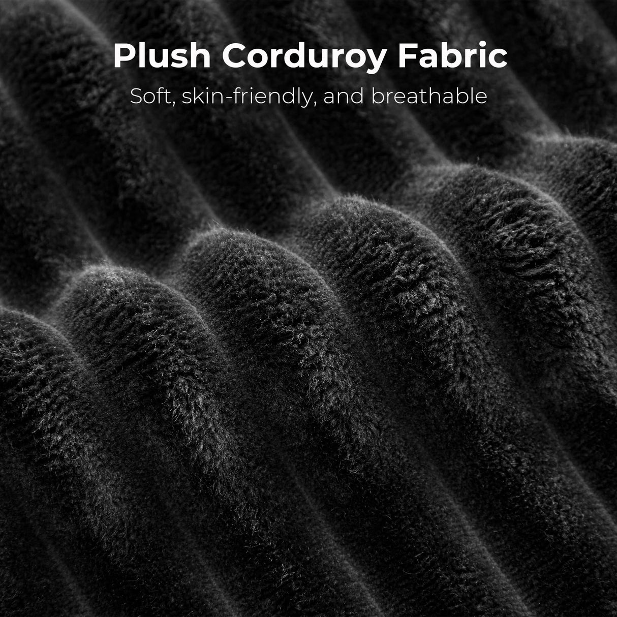 LIKIMIO 59'' Oversized Chaise Lounge Chair Indoor, Upholstered Sofa Bed with Thick Cushion and Armrests, Sleeper Chair - Plush Corduroy Chair Bed for Living Room, Bedroom (Black) LIKIMIO