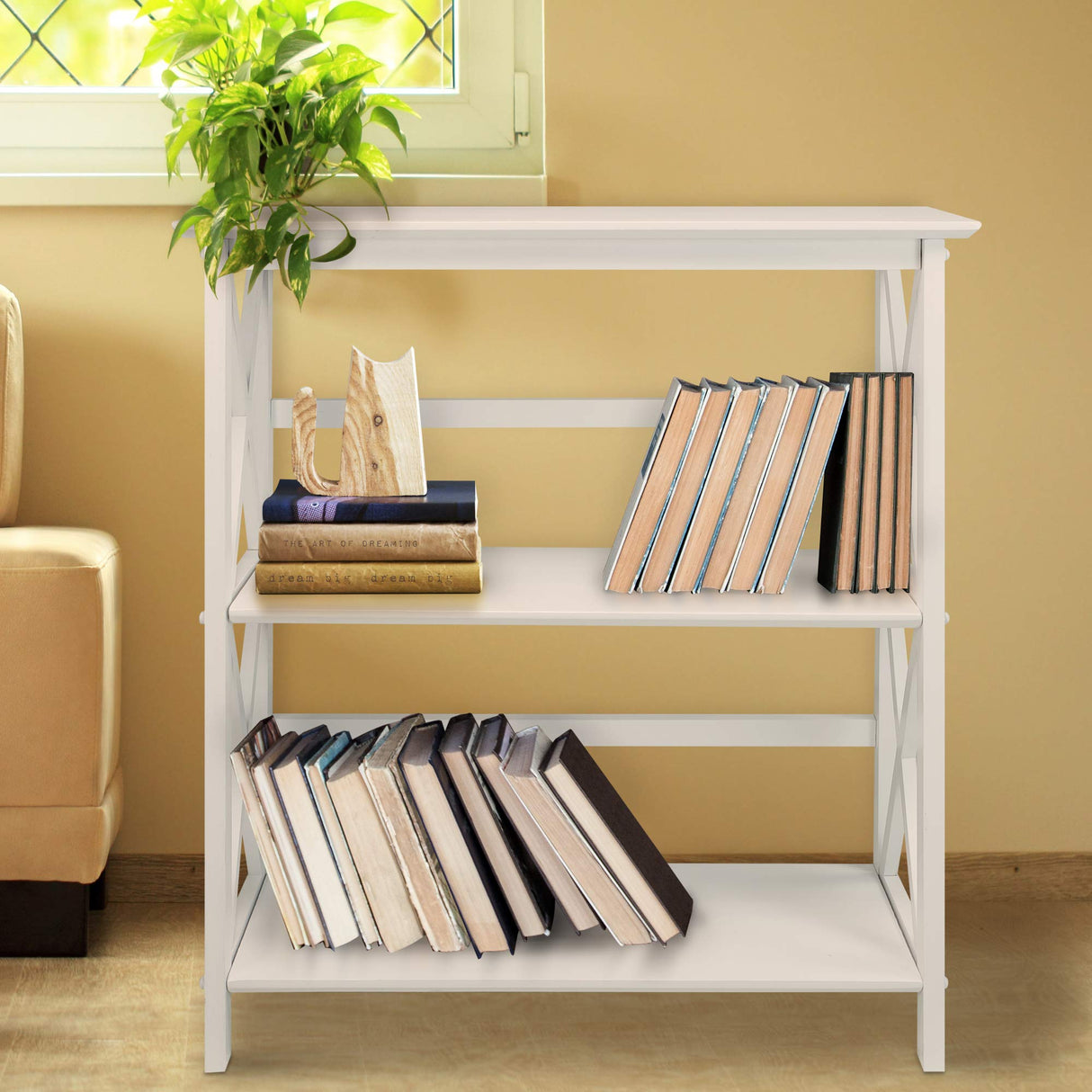 Casual Home 3-Shelf Montego Bookcase, White Casual Home