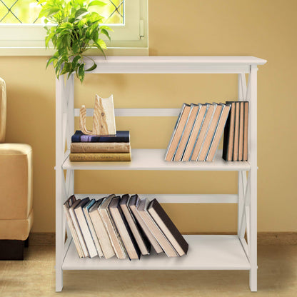 Casual Home 3-Shelf Montego Bookcase, White - WoodArtSupply