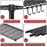 PrimeZone 6 Tier Wire Shelving with Wheels 79''H 1500lbs Storage Shelves NSF Certified Heavy Duty Steel Metal Shelf Adjustable Rolling Rack Kitchen Garage Closet Pantry Laundry 79''HX36''WX16''D 2Pcs PrimeZone