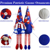 2Pcs 4th of July Patriotic Gnomes Plush Decorations - Mr & Mrs Handmade Swedish Tomte Gnomes Ornaments for Patriotic Party Table Decor- Fourth of July Party Home Mantle Fireplace Decor Partyprops