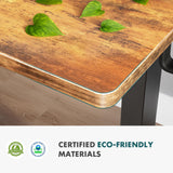 SMUG Standing Desk Adjustable Height, 63x24 Inch Electric Table with 3 Memory Preset & T-Shaped Metal Bracket Modern Computer Workstation with Splice Board for Home Office, Rustic Brown SMUG