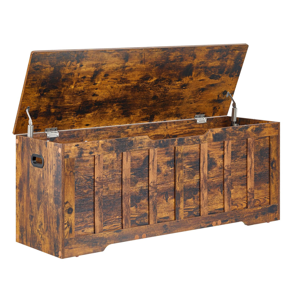 VANKILEY 47.2"Storage chest extra large,storage trunk with 2 safety Hinges,Wooden storage bench,Shoe Bench,47.2x15.7x19.1 Inch,Easy Assembly,storage bench for bedroom,living room,entryway,Rustic brown VANKILEY