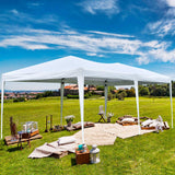 Easyzon 10'x20' Ez Pop Up Canopy Tent Commercial Instant Portable Folding Market Shelter Ez-up Canopies Outdoor White Gazebo with 4 SandBags, 6 Stake&Rope Easyzon