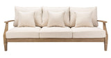 SAFAVIEH Couture Patio Martinique Natural and White Wood Outdoor Sofa, Natural/White SAFAVIEH