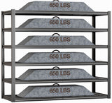 PMKES 60" Wide Heavy Duty Garage Shelving Adjustable 6 Tier Garage Storage Shelves 3900LBS Metal Shelving Unit Industrial Utility Shelf, 84" H x 60" W x 24" D PMKES