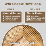 Hiwelldas Dresser Storage Cabinet with 3 Rattan Drawers & Adjustable Shelf Boho Bathroom Cabinet Large Chest of Dressers for Bedroom, Living Room, Hallway, Entryway (Black) Hiwelldas