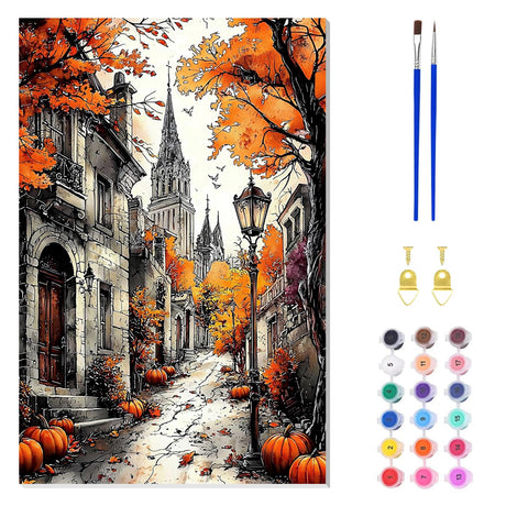 ZENDIYO Fall Landscapes Paint by Numbers Kits for Adults Beginner on Canvas with Wooden Framed, Easy Adult Paint by Number Kits, DIY Acrylic Color Painting by Number for Home Decor 8x12 Inch ZENDIYO