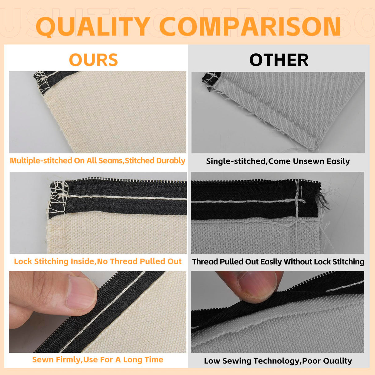 pabues 14 Pieces 8 x 4.7 Inch Blank Craft DIY Canvas Pen Pencil Case- Cotton Canvas Invoice Bill Bag Makeup Bag Cosmetic Bag Multipurpose Travel Toiletry Pouch with Black Zipper pabues