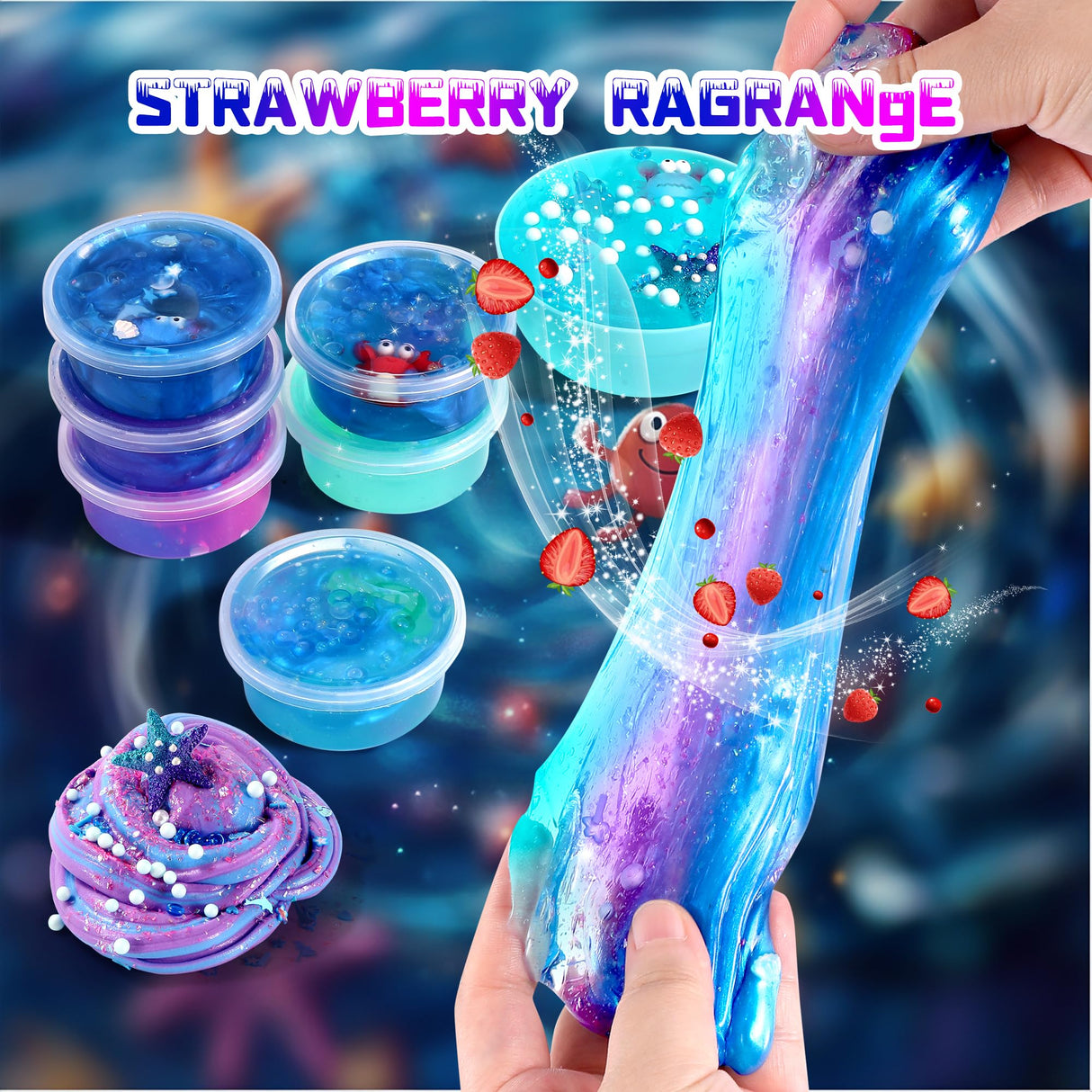 Ocean Slime Kit for Boy and Girls,Non Sticky,Super Soft Sludge Toy,Birthday Gifts for Kids 4-12,Soft Shiny Metal Clay Toy Girls & Boys fsutvitg