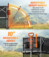 everyfun Pro Collapsible Wagon Double Decker,Wagons Carts Foldable,Heavy Duty Wagon Camping Sports Garden Grocery,Utility Wagon for All Terrain Black everyfun Pro