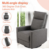 Sweetcrispy Recliner Chair, 360 Swivel Rocker Chair for Adults, Glider Rocker Recliners, Nursery Chairs for Living Room, High Back, Upholstered Deep Seat, Grey Sweetcrispy