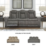 Signature Design by Ashley Next-Gen DuraPella Modern Faux Leather Power Reclining Sofa with Adjustable Headrest, Gray Signature Design by Ashley