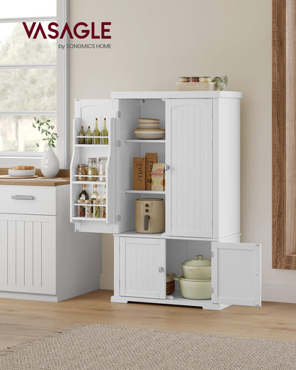 VASAGLE 53.5" Pantry Cabinet, Freestanding Kitchen Pantry Cabinet, Storage Cabinet with Doors, 6 Door Shelves, 2 Adjustable Shelves, for Living Room,