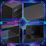 Bestier 55 inch LED TV Stand with Power Outlet, LED TV Stand for Xbox, Gaming Entertainment Center with Storage for 55/60/65inch TV,Modern TV Cabinet for Living Room Black Marble Bestier