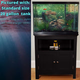 Finomenal aquarium stand for 10 to 20 gallon tanks. Solid wood legs no particle board (Black, 10/20 Gallon) Finomenal