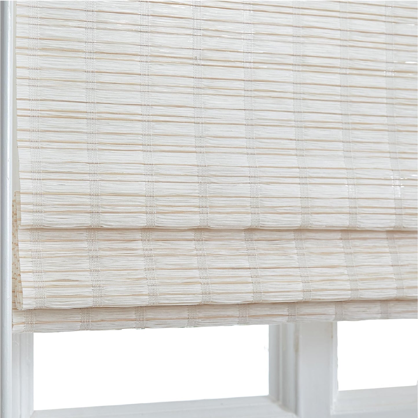 Custom Cordless Bamboo Roman Shades by Fredesign for Stylish Windows and Doors