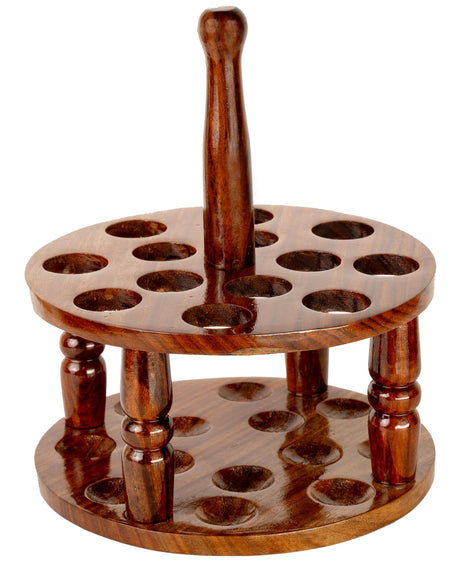 Brainmart Wooden Crochet Hooks Holder - 12 Holes Storage Organizer for Crochet Tools, Crochet Hooks Holder, Rosewood Knitting Needle Storage for Crocheters Brainmart