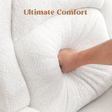 HCHAIRH Rocking Chair Nursery, Nursing Rocking Chairs for Mom Nursery, Comfy Wingback Glider Rocking Armchair with Foot Rest and Side Pocket for Nursery Living Room Bedroom, Teddy White HCHAIRH