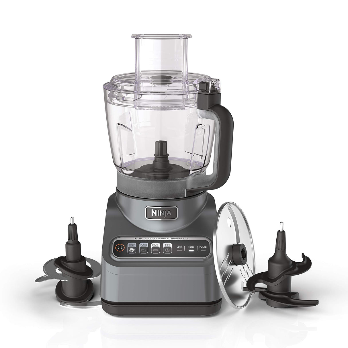 Ninja BN601 Professional Plus Food Processor 1000-Peak-Watts with Auto-iQ Preset Programs Chop Puree Dough Slice Shred with a 9-Cup Capacity and a Silver Stainless Finish (Renewed) Ninja