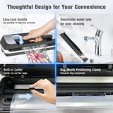 Commercial Food Vacuum Sealer Machine, 230 Watts Food Sealer Vacuum Sealer for Food with Double Heat Seal, Easy Lock Handle, 12 Functions, 1 Roll and 10 Pre-cut Bags, Progress Display OidoZac