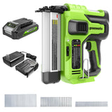 Greenworks 24V 18 Gauge Brushless Brad Nailer Gun, Cordless Finish Nailer, Staple Gun Cordless with 2Ah Battery and 2A Charger Greenworks