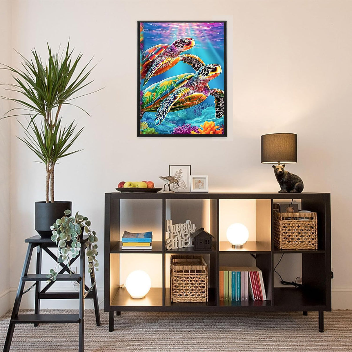 igoodom Diamond Art Kits for Adults, Sea Turtle Diamond Painting Kit, Full Drill Round Turtle Diamond Art Kits, DIY Gem Art and Crafts for Home Wall Decor Gift 12x16inch igoodom