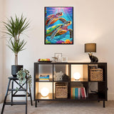 igoodom Diamond Art Kits for Adults, Sea Turtle Diamond Painting Kit, Full Drill Round Turtle Diamond Art Kits, DIY Gem Art and Crafts for Home Wall Decor Gift 12x16inch igoodom