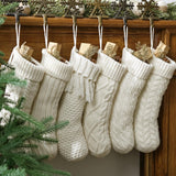 Christmas Stockings: 6 Pack 18 Inch Cream White Cable Knit PPersonalized Christmas Stockings, Rustic Hanging Xmas Stockings Farmhouse Boho Beige Knitted Stockings Decorations for Family Holiday Decor Pawliss