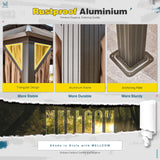 MELLCOM 12'x16' Hardtop Gazebo, Galvanized Steel Metal Double Roof Aluminum Gazebo with Curtains and Netting, Brown Permanent Pavilion Gazebo with Aluminum Frame for Patio, Lawn & Garden MELLCOM