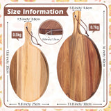 Roshtia 16 Pack Acacia Wood Cutting Board with Handle Thick Round Charcuterie Boards 2 Size Acacia Chopping Boards for Serving Cheese Pizza Bread Platter Baking Wooden Wall Carving Decor Roshtia