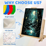 EMIEAUFG Creative Paint by Number Kit for Adults,Dark Forest DIY Paint by Numbers Set for Home Decor and Gifting - 12x16 Inch EMIEAUFG