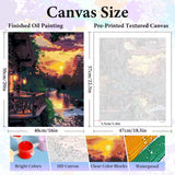 Paint by Numbers Kit for Adults - Sunset Cabin Adult Paint by Number Kits on Canvas Without Frame for Beginner, Stream Landscape Oil Painting by Numbers Kit for Gift Home Wall Decor 16x20 Inch Camocin