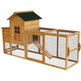 80’’ Large Chicken Coop with Wheels,Mobile Chicken House for 2-4 Chickens,Wooden Waterproof Hen House with Nesting Box,Run,Tray for Chicken Rabbit Duck Feelway