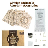 Playhiland 3D Wooden Puzzles for Adults - DIY Wooden Music Box, Merry-go-Round Model Kit - 274 Pieces Wooden Jigsaw - Brain Teaser - Birthday Gift for Boys and Girls/Adults Playhiland