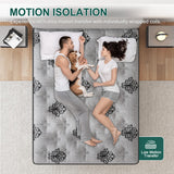 VISCOUNTESS King Mattress, 9 Inch Hybrid Mattresses Bed in a Box with Gel Memory Foam & Pocket Spring, Euro Top, Medium Firm for Back Support & Pressure Relief, Motion Isolation, Grey VISCOUNTESS