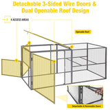 Chicken Coop Run Large Metal Frame Extension Outdoor 14.3ft²Lockable Playpen for Chicken, Rabbit, Duck, Run Only Aivituvin