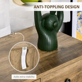 HOMCOM Farmhouse Coffee Bar Cabinet, Wine Cabinet with 3 Drawers, Sideboard Buffet Cabinet with X-Shaped Wine Rack and Stemware Holder, Rustic Oak Grain HOMCOM