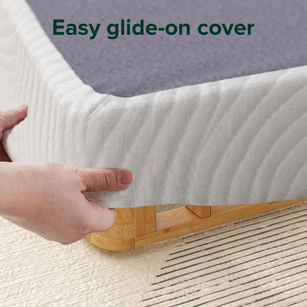 ZINUS Edgar 4 Inch Bamboo Box Spring, Mattress Foundation, Sturdy Bamboo Structure, Low Profile, Easy Assembly, Full Zinus