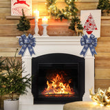 Whaline Christmas Ribbons 20 Yards Blue Silver Snowflake Wired Edge Ribbon Winter Fabric Craft Ribbon for Xmas Wreath Bow Making DIY Crafts Wrapping Supplies, 2 Rolls Whaline