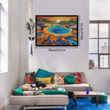 Sunset National Parks Puzzles for Adults 1000 Piece Nature Puzzles, Colorful Yellowstone Landscape Jigsaw Puzzle, Beautiful Hot Spring Scenic Plant Puzzle BBOLDIN