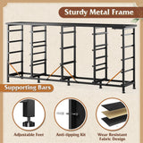 EnHomee 63" W 18 Drawers Dresser with LED Lights & Power Outlets Long Dresser for 65" TV Stand for Bedroom Large Fabric Dressers & Chests of Drawers for Bedroom, Sturdy Metal Frame (Charcoal Black) EnHomee