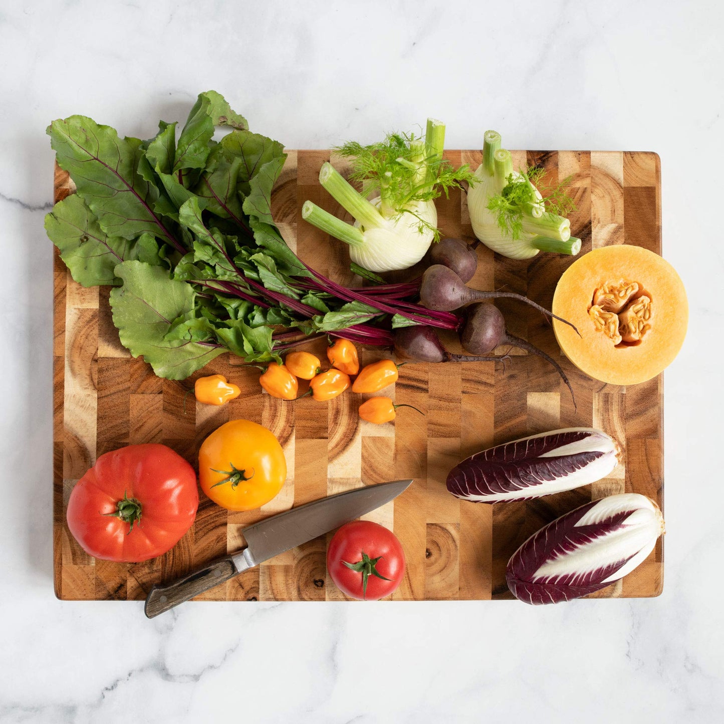 Villa Acacia Extra Large Butcher Block - 24x18 Inch, 2" Thick Wooden Cutting Board - WoodArtSupply