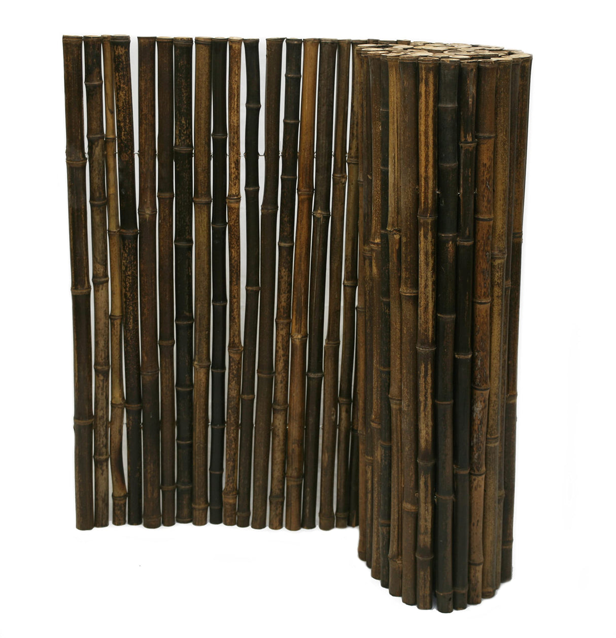 Backyard X-Scapes Natural Bamboo Fencing Garden Screen Rolled Fence Panel Black 1 in D x 3 ft H x 8 ft L Backyard X-Scapes