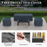 VONZOY Aluminum Patio Furniture Set, Grey Metal Outdoor Furniture Set,6 Piece Patio Furniture Set with Waterproof Covers for Backyard Garden VONZOY