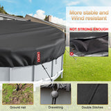 LXKCKJ 21 Ft Round Pool Cover, Winter Covers for Above Ground Pool, Winter Pool Cover Protector with Drawstring Design Increase Stability, PE Tarp Ideal for Waterproof and Dustproof (Black) LXKCKJ