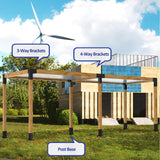 Heavy Alloy Steel Pergola Bracket Kit with 4-Way Pergola Kit for 6"x 6" (Actual 5.5" X 5.5") Lumber，Wood Pergola Brackets Suitable for Pergolas，Gardens，Patio and Metal Gazebo Kits with Screws JEXALINE